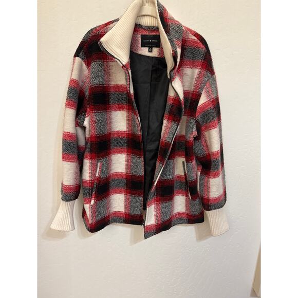 Lucky Brand Women’s  Plaid Wool Blend Zip Jacket - Size Medium - Picture 4 of 11